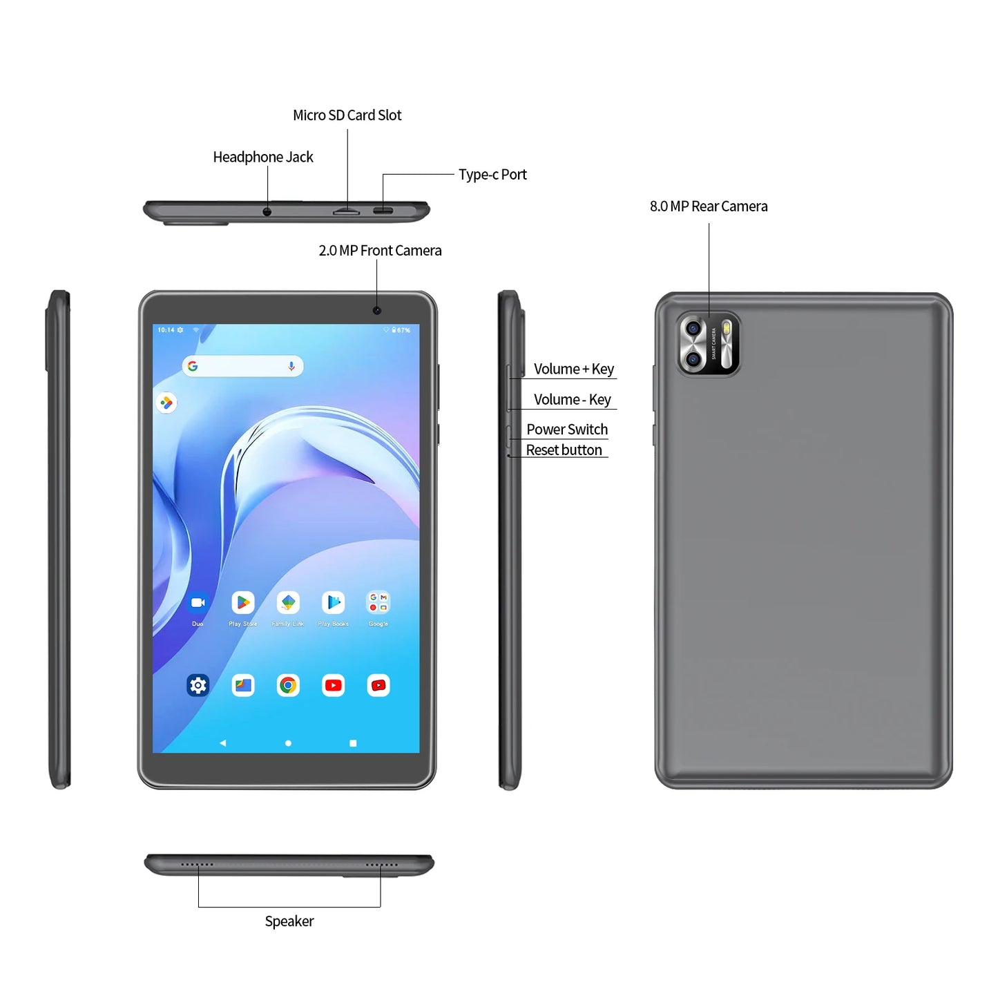 Pritom 8" Smart Tablet